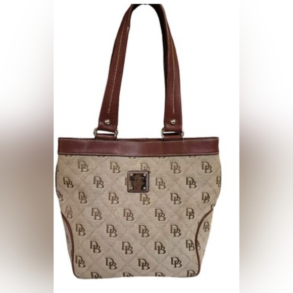 Dooney & Bourke Y2K Brown and Tan Women's Bag EXCELLENT Condition L: 13 H: 10 - Picture 1 of 9